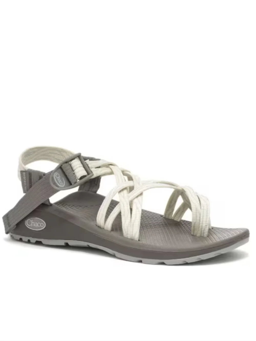CHACO ZX/2 Cloud Sandals Dual Straps Cushioned Toe Loop Serpent Cream Gray Sz 11